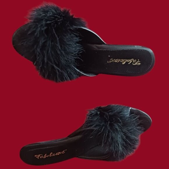 Fabulicious Women's Belle 301F Furry Marabou Slipper Size 11 - Picture 7 of 10